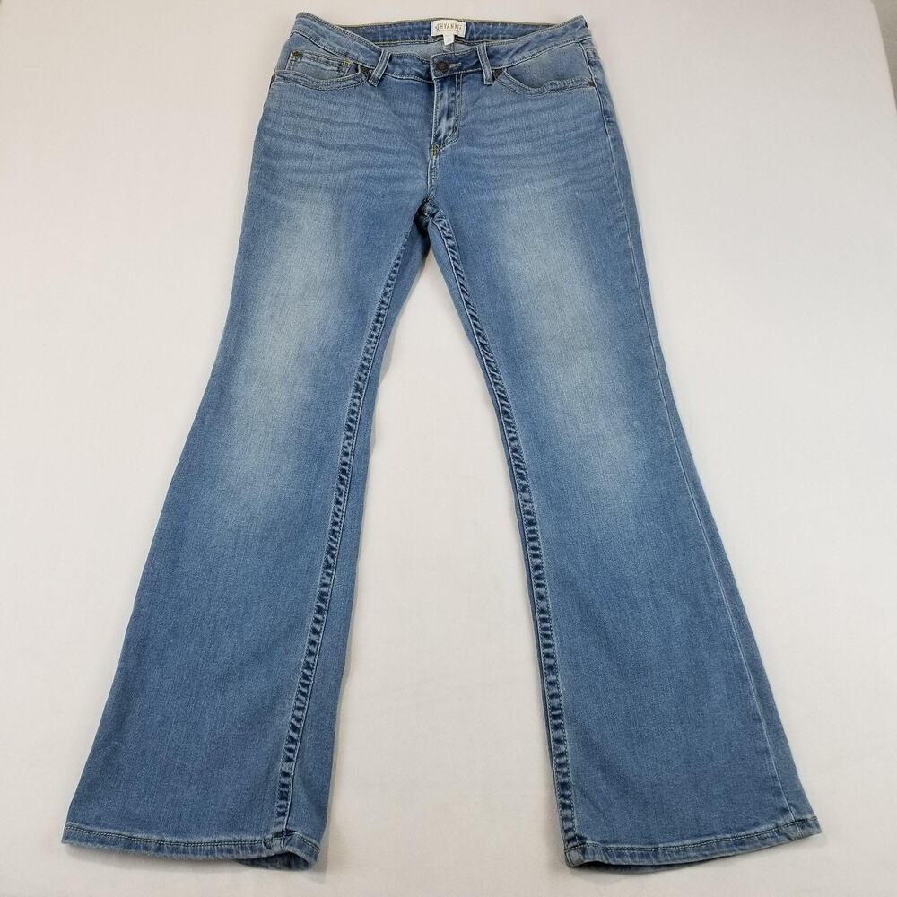 Shyanne Jeans Womens 32 Short Light Wash Blue Bootcut Western Embellished Aztec